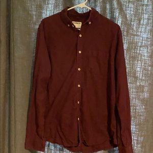 Men’s Express Maroon Slim Soft Wash Button Down